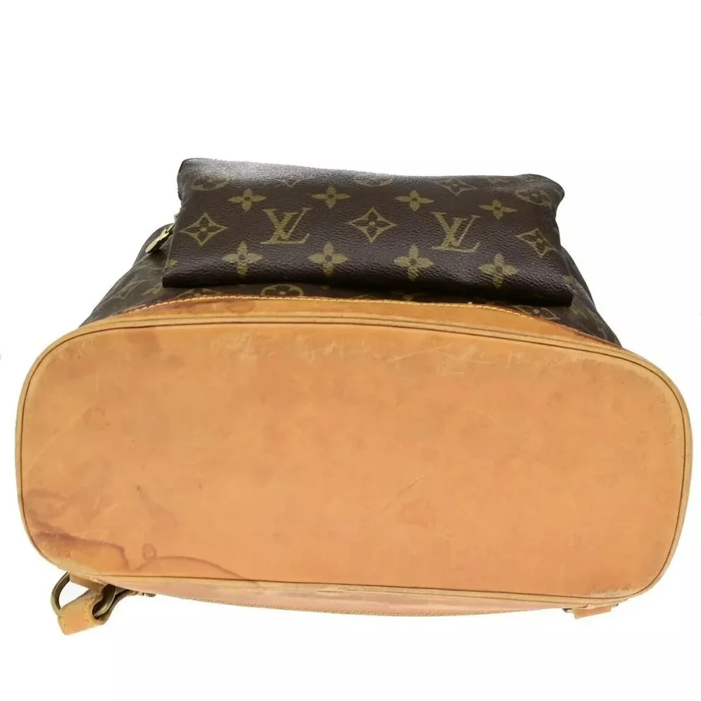 LOUIS VUITTON Montsouris GM Backpack Bag Monogram Leather Brown M51135 85ED205